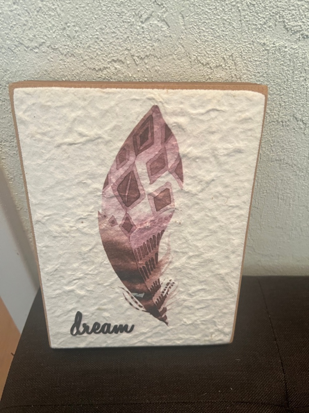 #1908: “7X9”Feather Wall Art Canvas - Pink Dream